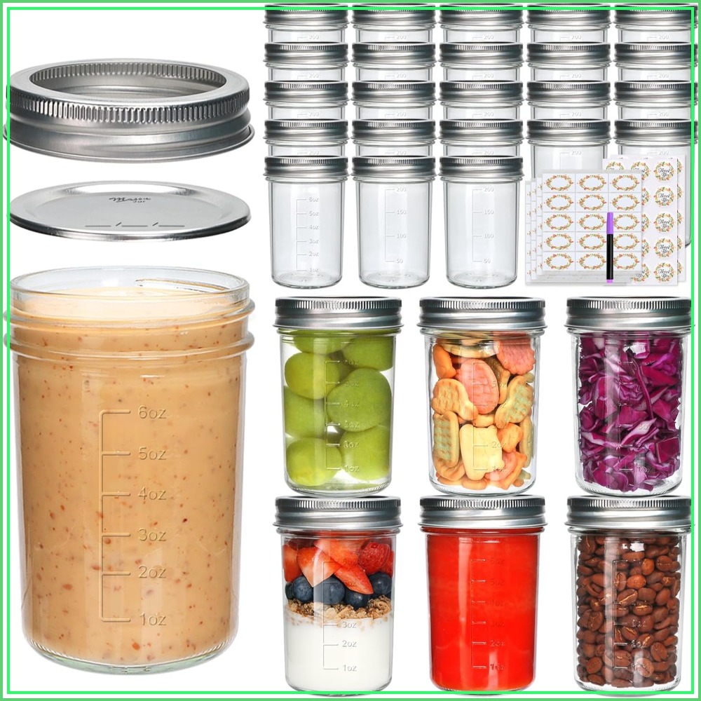 Mason Jar 8Oz - 30 Paket Stoples Mason 8 oz