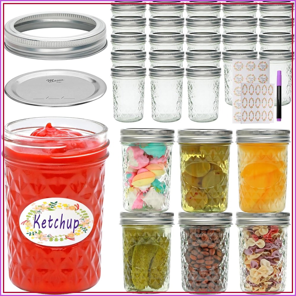 Mason Jar 8Oz - 30 Paket Stoples Mason 8 oz