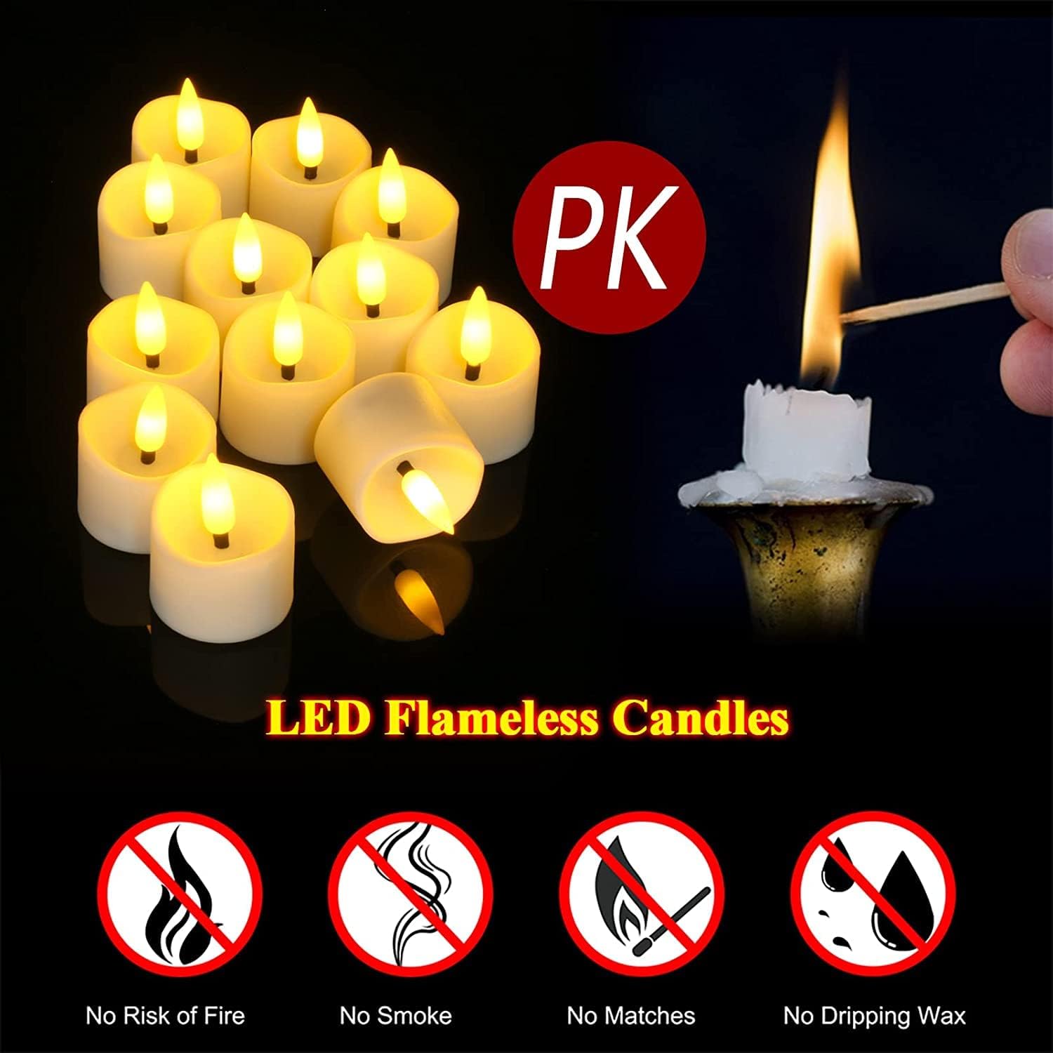 Lilin Teh LED Tanpa Api Berten - Candle Quotes ulasan dan harga