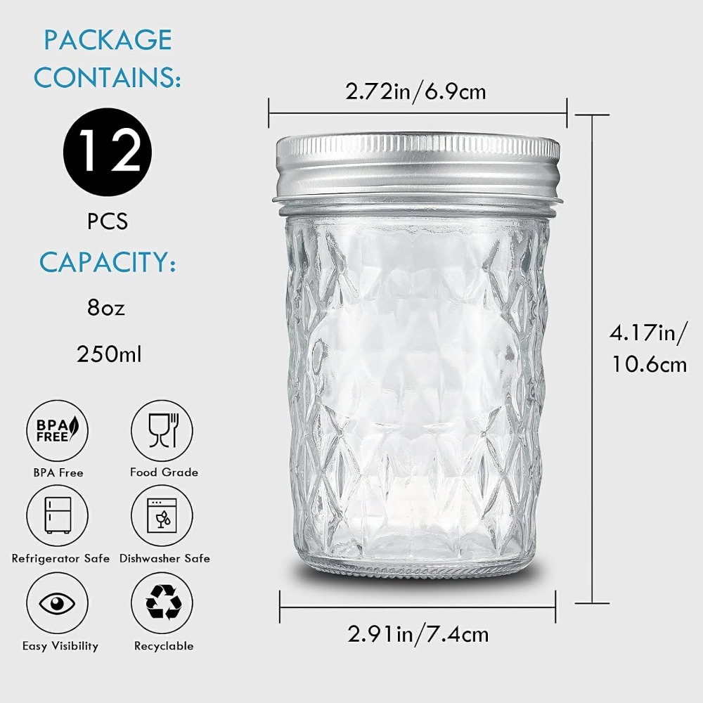12 Botol Stoples Mason 8 oz de - Mason Jar 8Oz ulasan dan harga